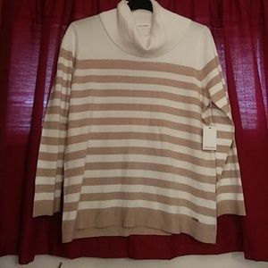Calvin Klein sweater tan and cream light weight.